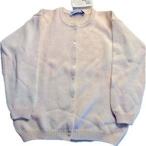 D. Porthault Paris Soft Cream Cardigan Sweater (child size 6) - New w Tags